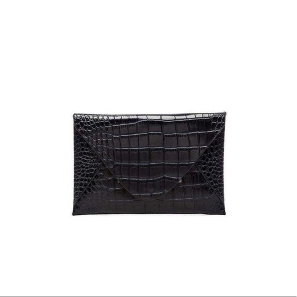 BCBG MAXAZRIA harlow crocodile envelope clutch